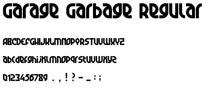 Garage Garbage Regular font